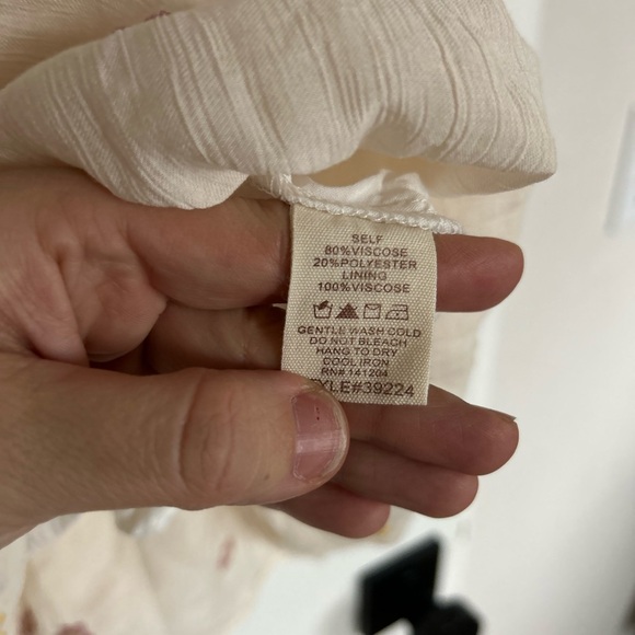 Hem & Thread Cream Pink Embroidered Flower Midi Dress - Picture 6 of 8